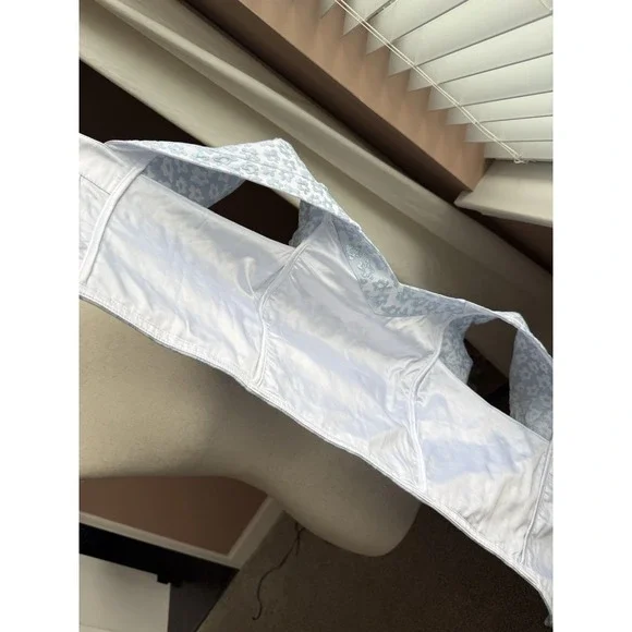 Koch Light Blue Floral Cropped Square Neck Flutter Sleeve Blouse S - Picture 4 of 6